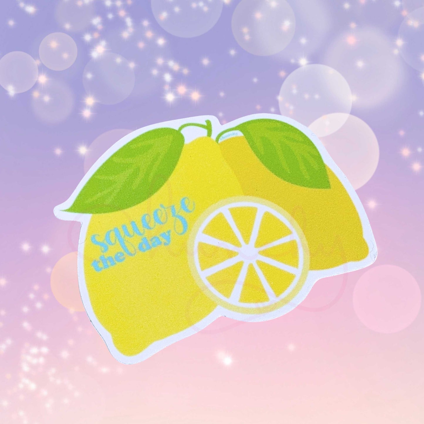 Lemon Squeeze the Day Die Cut Vinyl Sticker 🍋 Cute Summer Decor