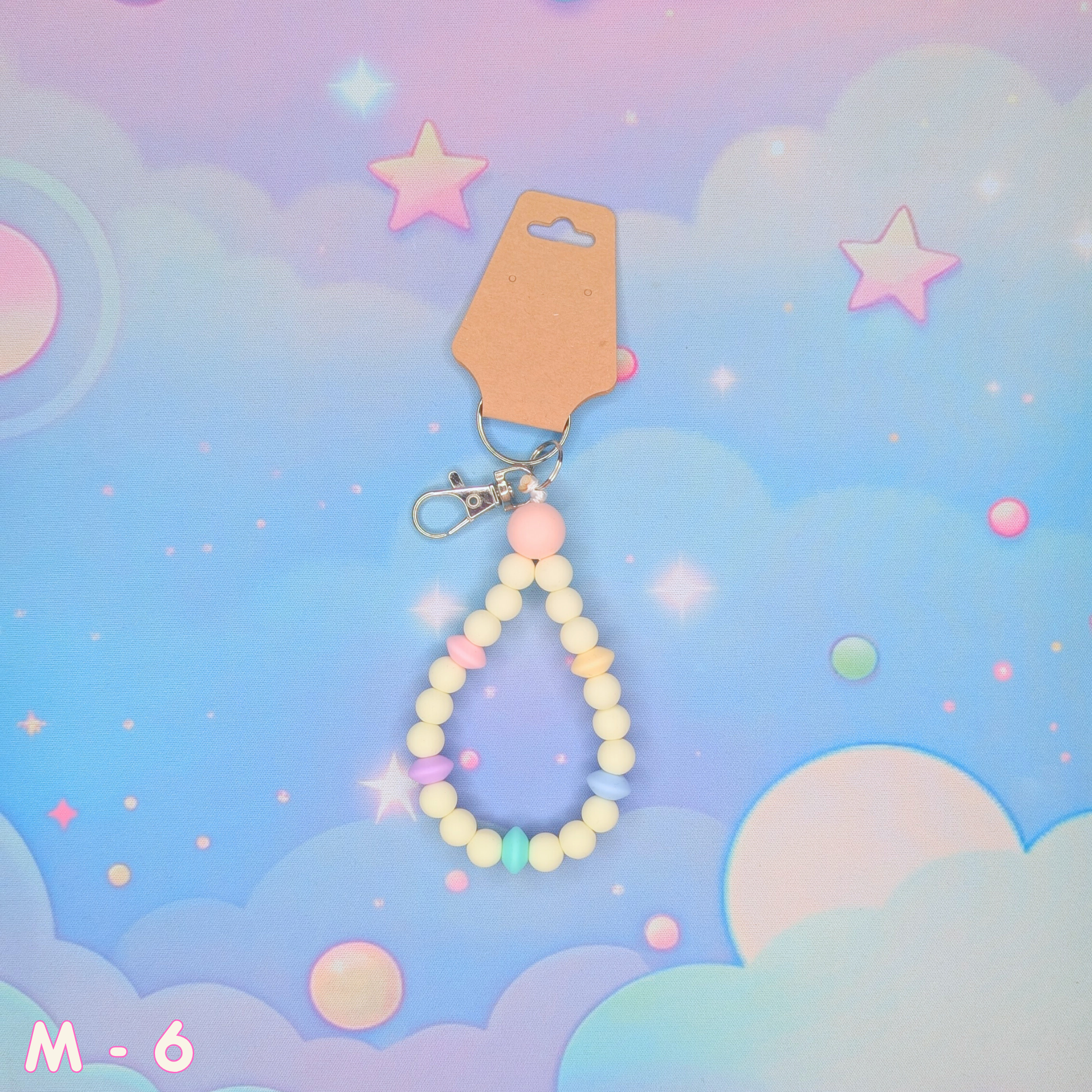 Teardrop Silicone Bead Keychain Bracelet, 3 Sizes